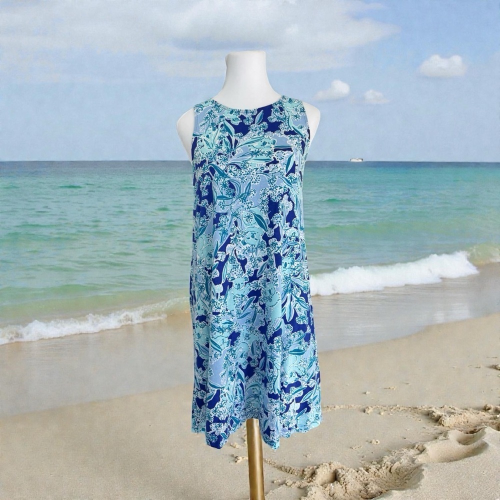 Lilly Pulitzer Kristen Koalafications Royal Purple Bamboo Dress XS Nwot - Picture 2 of 13